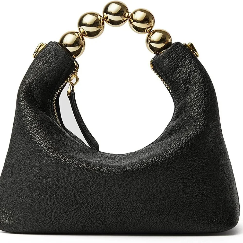 Small Top Handle Clutch Bag Women Designer Goatskin Crossbody Purse With Pearl H - Picture 1 of 7